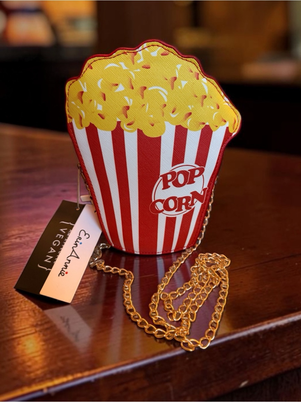 ErinAimee Popcorn Crossbody Bag - Playful Novelty in Vegan Leather (NWT)